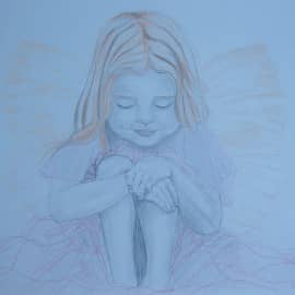 Рисунок. Девочка-бабочка.