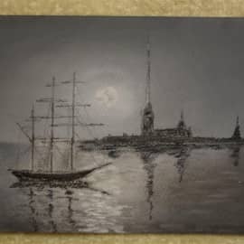 Луна над Петропавловской крепостью