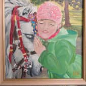 Картина "Девочка и лошадка по прозвищу Белочка". (1), художник Ольга Пелевина