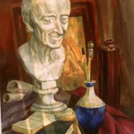 Натюрморт с гипсовой фигурой.