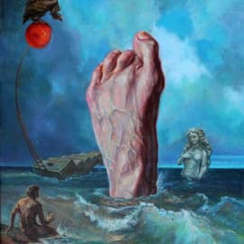 Глаз поражённый макулодистрофией,наблюдающий за рождением Венеры