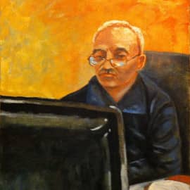 Портрет у компьютера (Этюд)