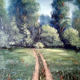 Разделочная доска, расписанная маслом.