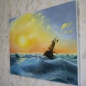 Корабль на закате (1), художник Константин