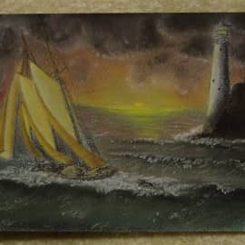 Маяк Fastnen Rock на закате