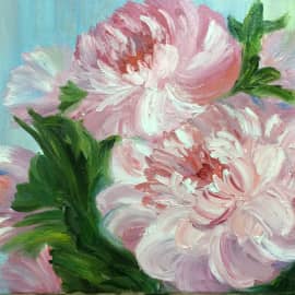 Пионы. Масло, холст 40х30