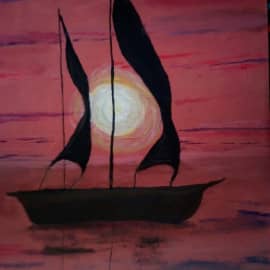 5.ЛИЛОВЫЙ ЗАКАТ. МАСЛО