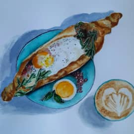 Пирог и кофе. Скетч