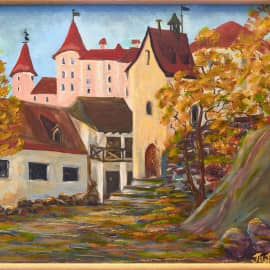 Сказочная  улочка в г.Выборг,холст,масло