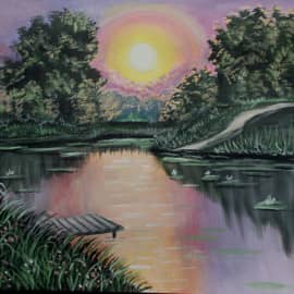 Вечер на  озере.