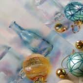Новогодние игрушки: история шаров - желтый (2), художник Любовь Титова