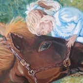 Картина "Лошадь и девочка" (2), художник Таслима Лаптева