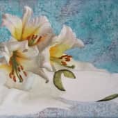 "Натюрморт с белыми лилиями" (1), художник Любовь Титова