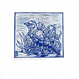 Эстамп Птица размер 12 х11