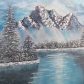 DSCN4216Горный пейзаж зимой. (1), художник Ирина Малышко