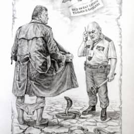  Максимилиан Андреевич Поплавский на фейс-контроле Бала Сатаны