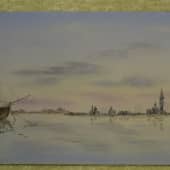 Вид Венецианской лагуны на закате.. Пастельная версия одной из картин Чарльза Генри Гиффорда