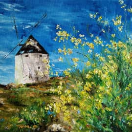 Мельница - картины современных начинающих художников