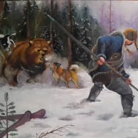 Копия картины "На медведя"