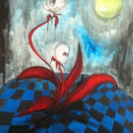 Красные цветы цветут в плонлочь