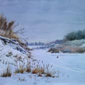 "Река замёрзла", художник Ирина Голубина