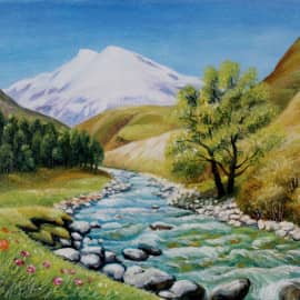 Река и Эльбрус