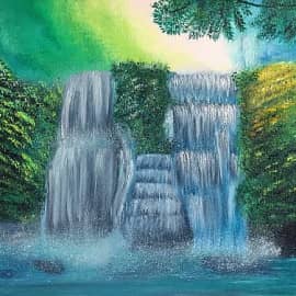 Водопад в лесу