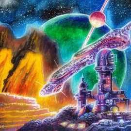 Станция на луне экзопланеты.