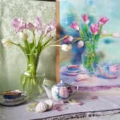 "Букет весенних тюльпанов" (3), художник Любовь Титова
