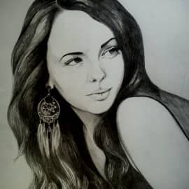 Портрет чб карандашом, сюжет 2