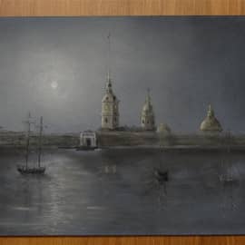 Санкт-Петербург. Петропавловская крепость ночью.