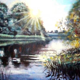 Тёплый вечер на реке.