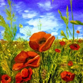 Маки. Масло, холст 30х40