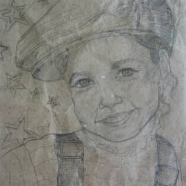 Рисунок карандаш крафт бумага, сюжет 4