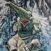 Картина маслом "Слоник-весельчак" (4), художник Таслима Лаптева