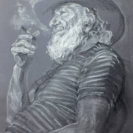 Лёва. Свободный человек. 2015 бумага соус