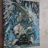 Картина маслом "Слоник-весельчак" (3), художник Таслима Лаптева