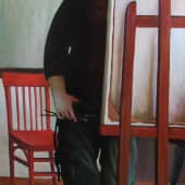 Автопортрет с красным стулом