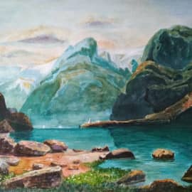 Озеро в горах (Копия картины Саврасова А.К.)