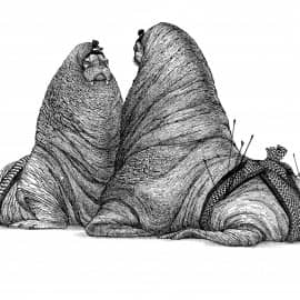 Борцы Сумо (поисковый рисунок к основной работе)