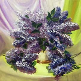 Сирень. Масло, холст 40х30