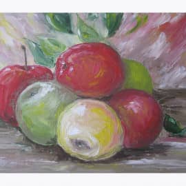 Яблоки. (двп, масло, мастихин)