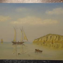 Fishing Boat on Coast of Grand Manan - Пастельная версия картины Чарльза Генри Гиффорда