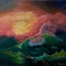 Вольная копия 9-го Вала,холст,масло.