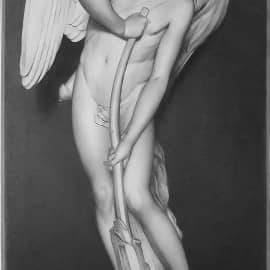 Амур вырезающий лук из дубинки Геркулеса