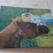 Картина "Лошадь и девочка" (1), художник Таслима Лаптева