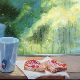 Кружка чая в дождливый день