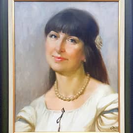 Портрет женщины с жемчужным ожерельем