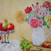 Цветы и фрукты (1), художник Гульнара Гафарова