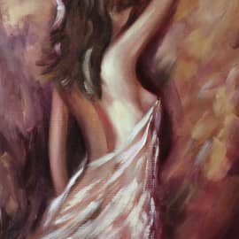 Девушка. Масло, холст 3-х40